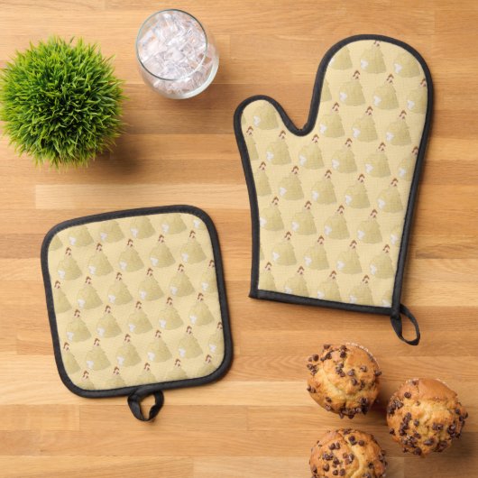 Belle Oven Mitt & Pot Holder Set (Top down)
