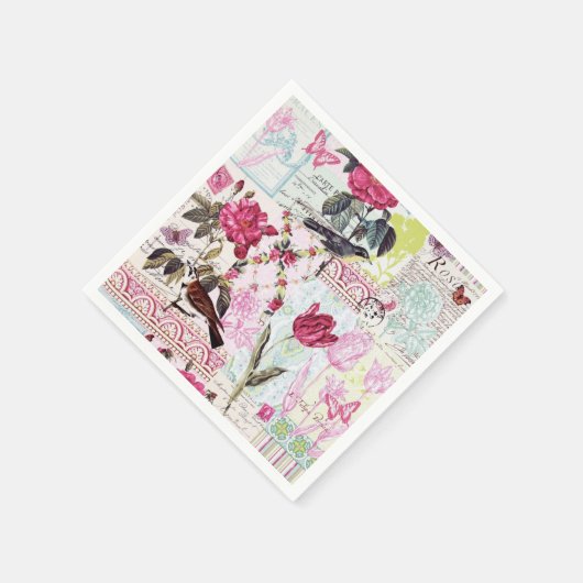 Belle Roos Roze Servetten (Hoek)