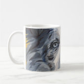 Belle the Blue Merle Border Collie Portrait Mok (Links)