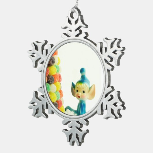 Belle the Pixie Elf Tin Sneeuwvlok Ornament (Rechts)