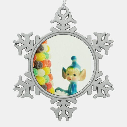 Belle the Pixie Elf Tin Sneeuwvlok Ornament (Voorkant)