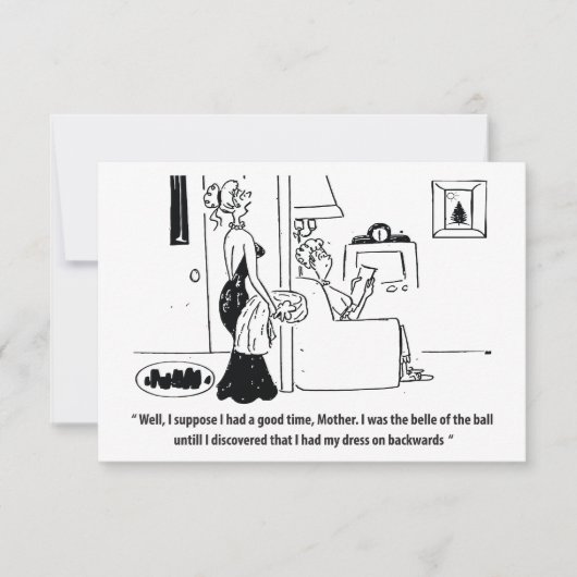 Belle van de bal, grappig save the date (Voorkant)