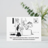 Belle van de bal, grappig save the date (Staand voorkant)