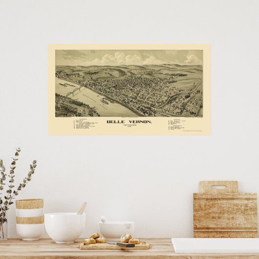 Belle Vernon, PA Panoramic Map - 1902 Poster (Keuken)