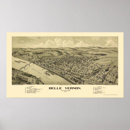 Belle Vernon, PA Panoramic Map - 1902 Poster (Voorkant)