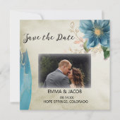 Belle Watercolor Trouwkaart Save the Date (Voorkant)