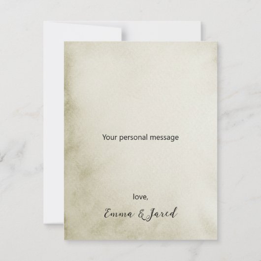 Belle Waterverf bedankkaarten Kaart (Achterkant)