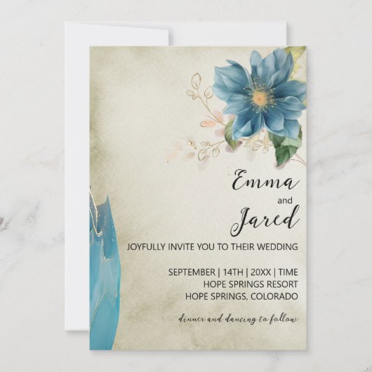 Belle Waterverf bruiloft uitnodiging (Voorkant)