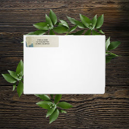 Belle Waterverf retour adreslabel Etiket