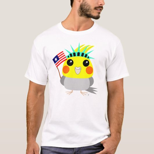BelleBelle cockatiel USA American T-shirt (Voorkant)
