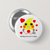 BelleBelle (cockatiel/vogel) stuurt liefde naar Ja Ronde Button 5,7 Cm (Voorkant /achterkant)