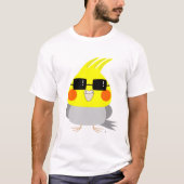 BelleBelle-karaktercockatiel/vogel met zonnebril T-shirt (Voorkant)