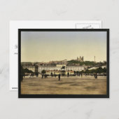 Bellecour Place, Lyon, Frankrijk  Fotochrom Briefkaart (Voorkant / Achterkant)