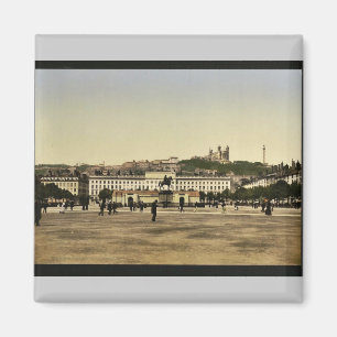 Bellecour Place, Lyon, Frankrijk  Photochrom Magneet
