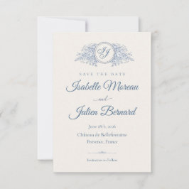 Bellefontaine — French Blue Huwelijk Opslagbericht Save The Date