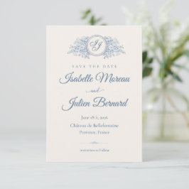 Bellefontaine — French Blue Huwelijk Opslagbericht Save The Date