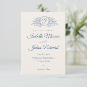 Bellefontaine — French Blue Huwelijk Opslagbericht Save The Date