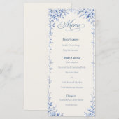 Bellefontaine — French Blue Trouwplat Menu (Voorkant / Achterkant)