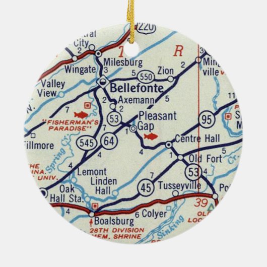 Bellefonte PA Keramisch Ornament (Achterkant)