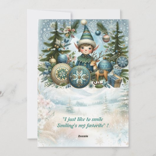 Bellen Alle Elfen Snowflake Kerstfeest Uitnodigen Feestdagenkaart (Achterkant)