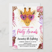 Bellen Alle Feestdieren - Giraffe Verjaardag Kaart (Voorkant)