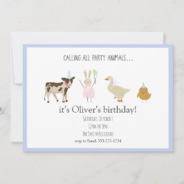 Bellen Alle Feestdieren Jongen Verjaardag Uitnodig Kaart