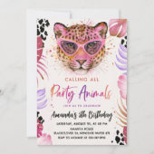 Bellen Alle Feestdieren - Leopard Verjaardag Kaart (Voorkant)