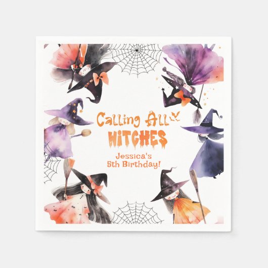 Bellen alle heksen Halloween Kostuum feest Servet (Voorkant)