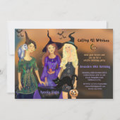 Bellen Alle Heksen Halloween Party Verjaardag Kaart (Voorkant)