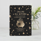 Bellen Alle Heksen Hemelse Halloween Party Kaart