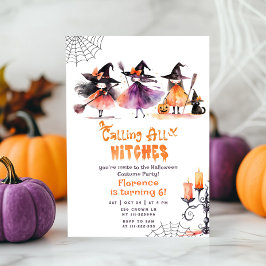 Bellen alle heksen schattig Halloween kostuum fees Kaart