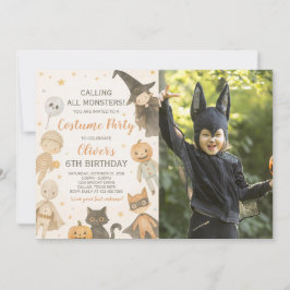 Bellen Alle Monsters Halloween Verjaardag Foto Kaart