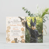 Bellen Alle Monsters Halloween Verjaardag Foto Kaart (Staand voorkant)