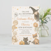 Bellen alle monsters Halloween verjaardag Kaart (Staand voorkant)