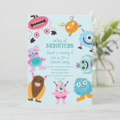 Bellen alle monsters Halloween verjaardag Kaart (Staand voorkant)