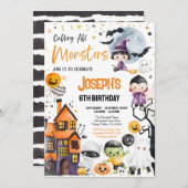 Bellen Alle Monsters Halloween Verjaardagsfeest Sc Kaart (Voorkant / Achterkant)