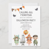 Bellen alle monsters Kinder Halloween Party Kaart (Voorkant)