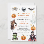 Bellen alle monsters kostuum Halloween verjaardag  Kaart (Voorkant)