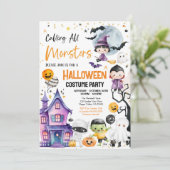 Bellen Alle Monsters Kostuum Party Kind Kinderen Kaart (Staand voorkant)