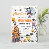 Bellen Alle Monsters Kostuum Party Kind Kinderen Kaart (Staand voorkant)