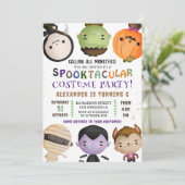 Bellen alle monsters Schattige Halloween verjaarda Kaart (Staand voorkant)