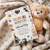Bellen Alle Monsters Spooky Kinder Halloween Party Kaart