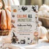 Bellen Alle Monsters Spooky Kinder Halloween Party Kaart