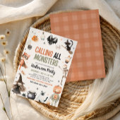 Bellen Alle Monsters Spooky Kinder Halloween Party Kaart