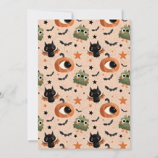 Bellen Alle Monsters Spooky Leuke Verjaardagsfeest Kaart (Achterkant)