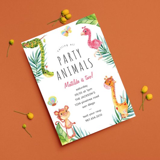 Bellen Alle Partij Dieren l Schattigee Waterverf Z Kaart