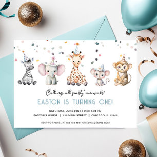 Bellen Alle Party Dieren eenvoudige jongen verjaar Kaart