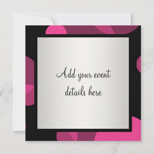 Bellen Black Tie Feest Roze Zwart Feest Uitnodigin Kaart (Achterkant)