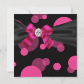 Bellen Black Tie Feest Roze Zwart Feest Uitnodigin Kaart (Voorkant)