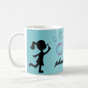 Bellen blazen - Aqua Blue - Aangepaste microfoon Koffiemok